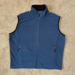 Men's Navy Full Zip Fleece Vest with Pockets